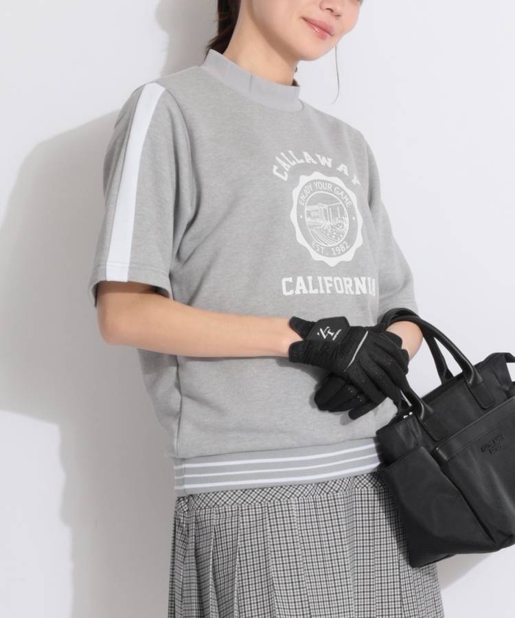 CA グラフィック裏毛スウェット半袖プルオーバー