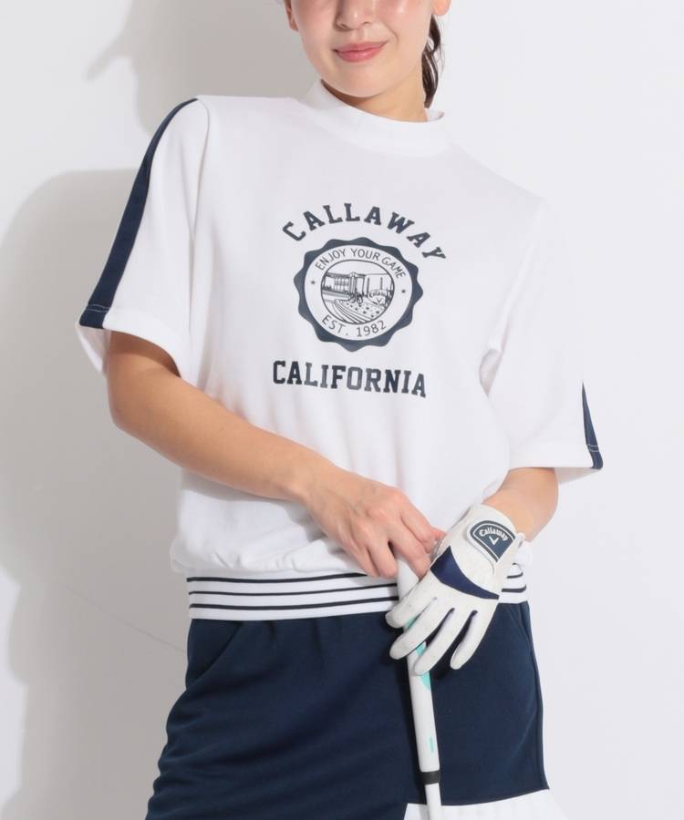 CA グラフィック裏毛スウェット半袖プルオーバー