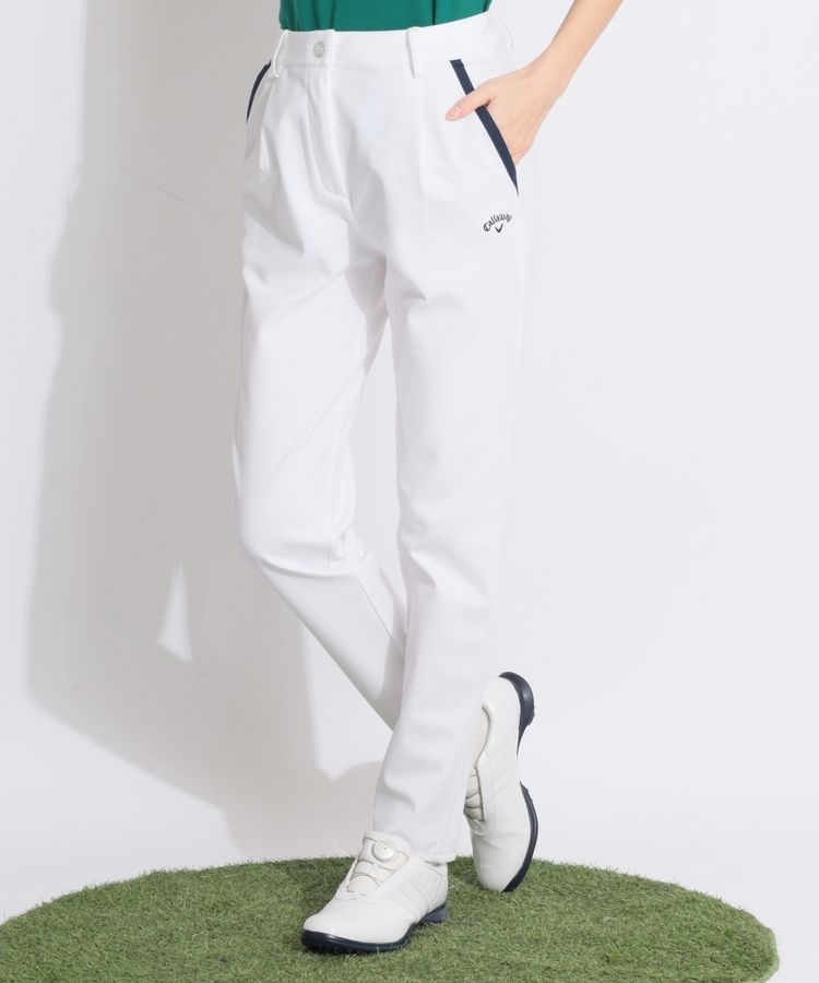 【8WAYストレッチ】ウエストロゴタックテーパードパンツ