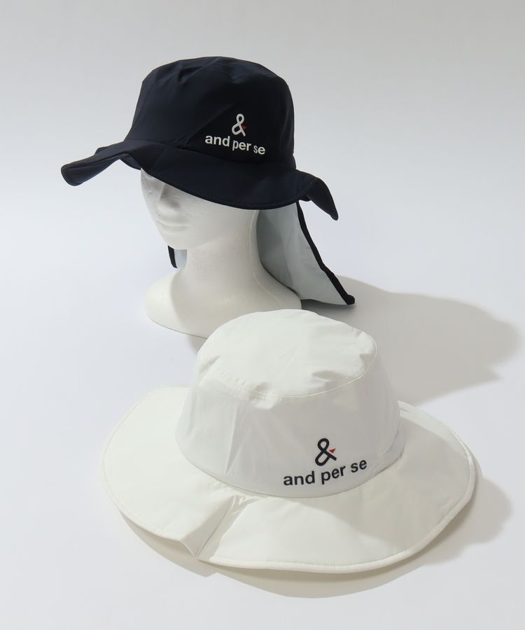 【耐水透湿】日よけカバー付きレインバケットハット