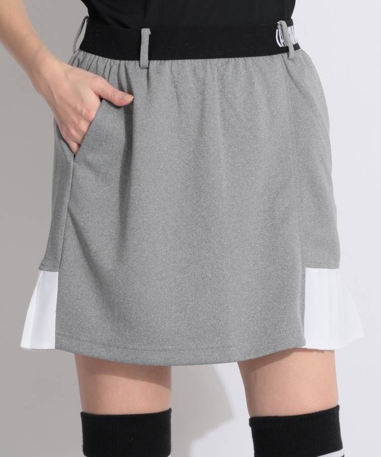 CA プリーツ切替ジャージスカート