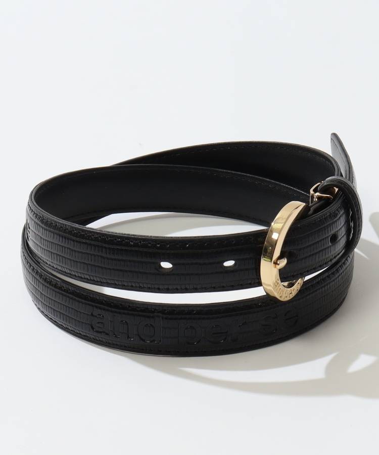 AP エンボスロゴ合皮細ベルト