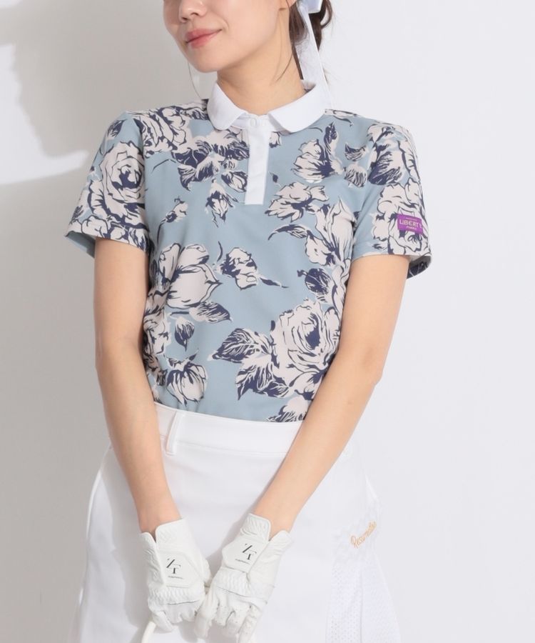 【UV吸汗速乾】リバティプリント半袖ポロシャツ