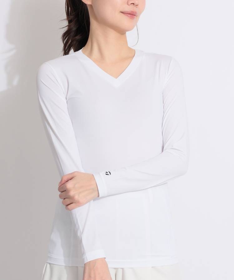 TG 【接触冷感UV】バックメッシュVネック長袖インナー