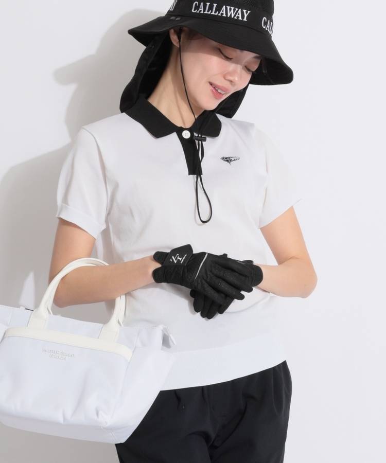 BE バイカラー半袖ニットポロシャツ