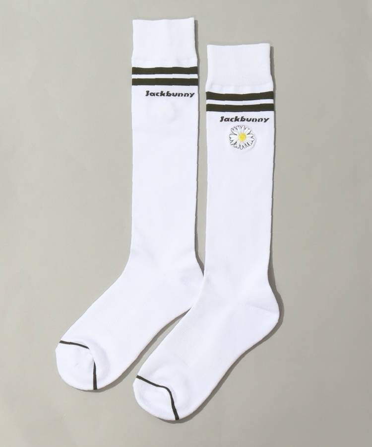 JB 刺しゅうフラワーハイソックス