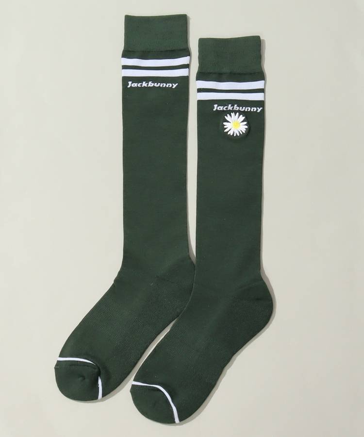 JB 刺しゅうフラワーハイソックス