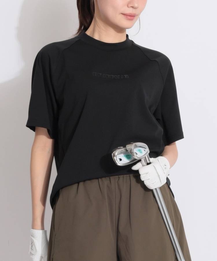 BR リラクシーエンボスロゴモックネック半袖カットソー