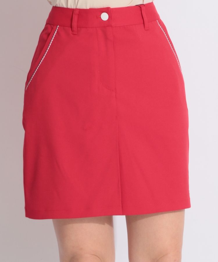 【ストレッチ】ポケットラインミドル丈スカート