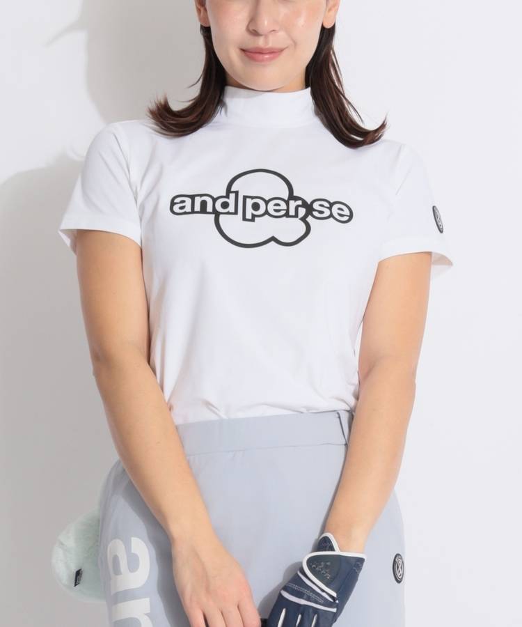 AP 【吸汗速乾】モックネック半袖カットソー