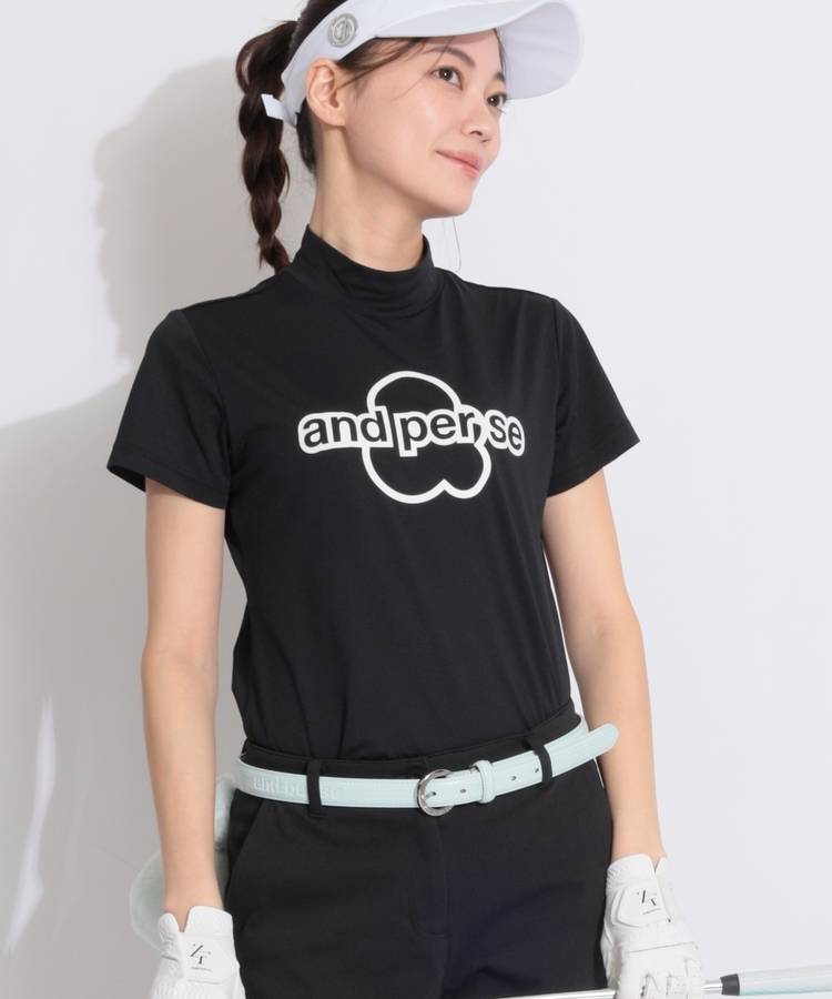 AP 【吸汗速乾】モックネック半袖カットソー