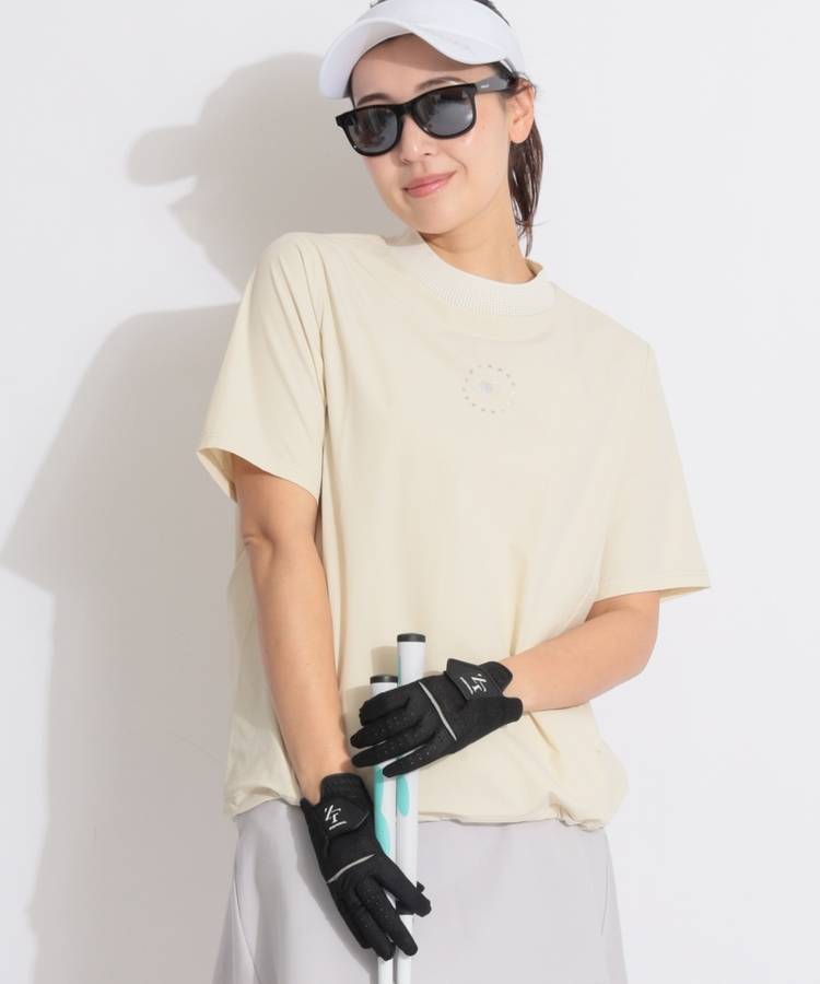 BE 【接触冷感UV】ロゴプリント半袖カットソー