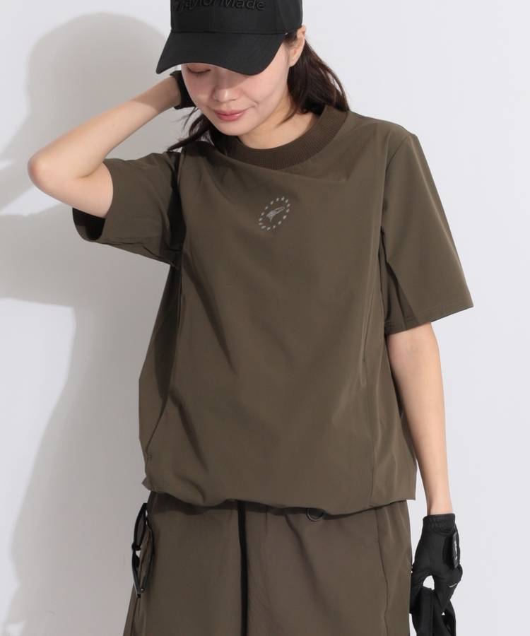 BE 【接触冷感UV】ロゴプリント半袖カットソー