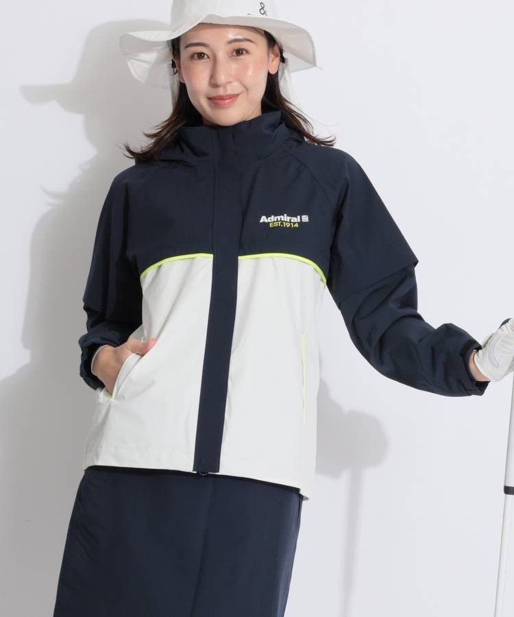 AM 【透湿防水】収納袋付き2WAYレインジャケット