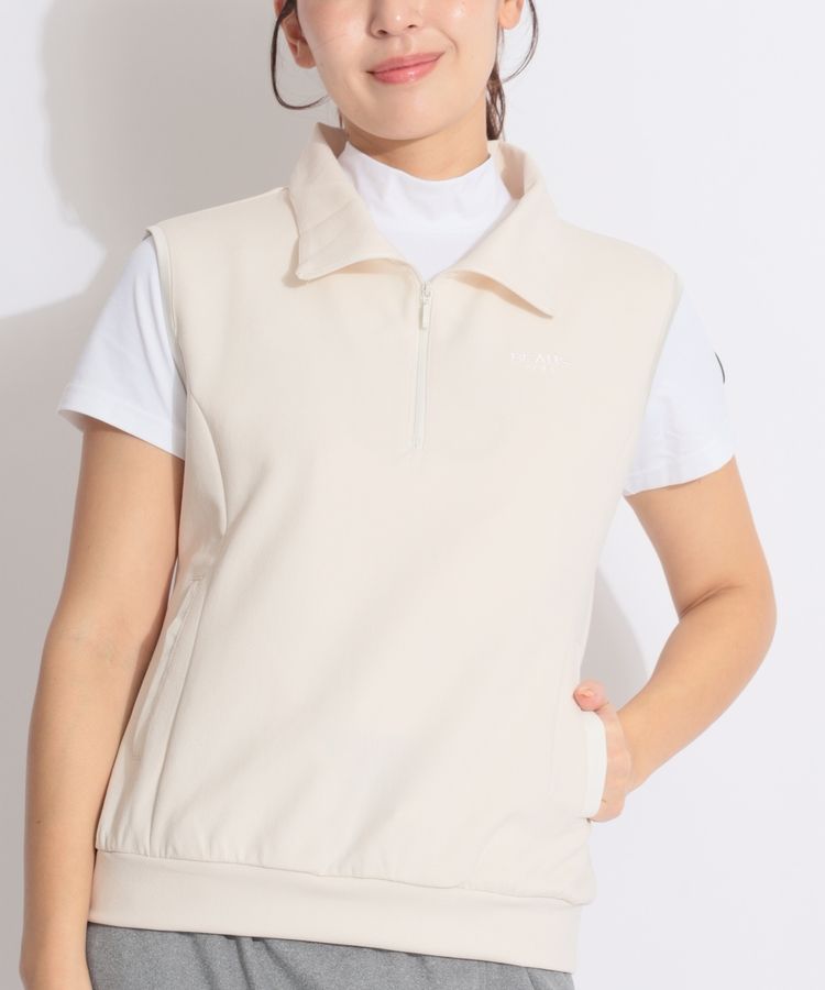 ハーフジップハイネックベスト