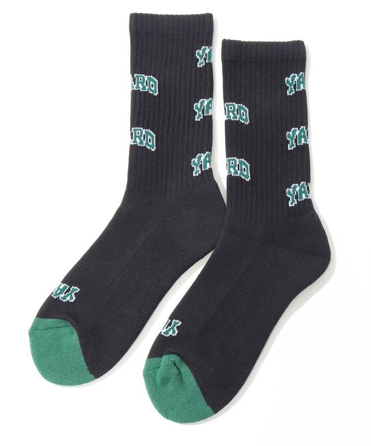 BE YARDジャガードロゴミドルソックス