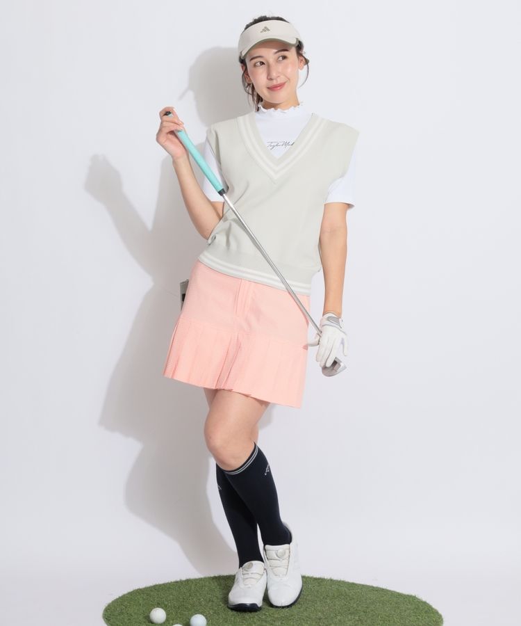 【ストレッチ】一体型ペチパンツ付きサッカープリーツスカート