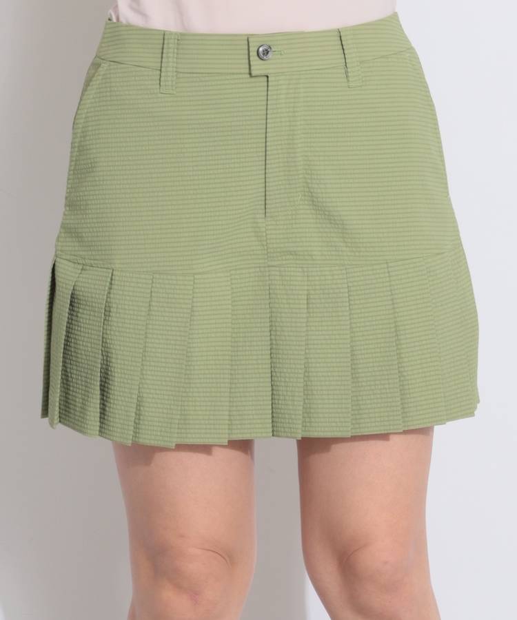 YX 【ストレッチ】一体型ペチパンツ付きサッカープリーツスカート