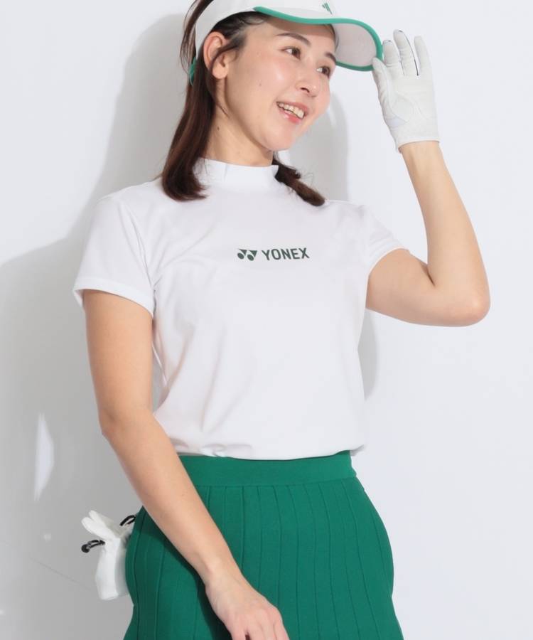 YX 【涼感】シンプルモックネック半袖カットソー