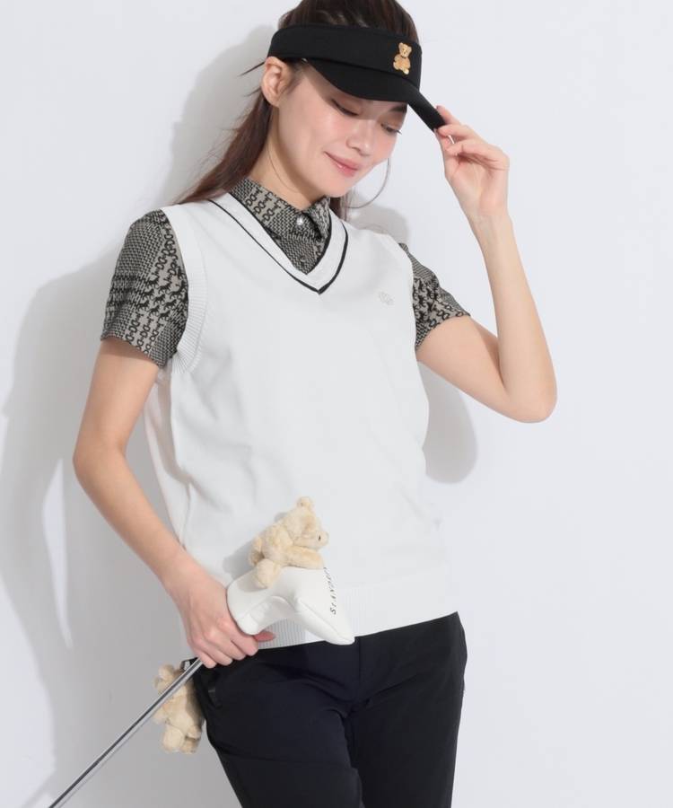 SA ケーブルライン切替Vネックニットベスト