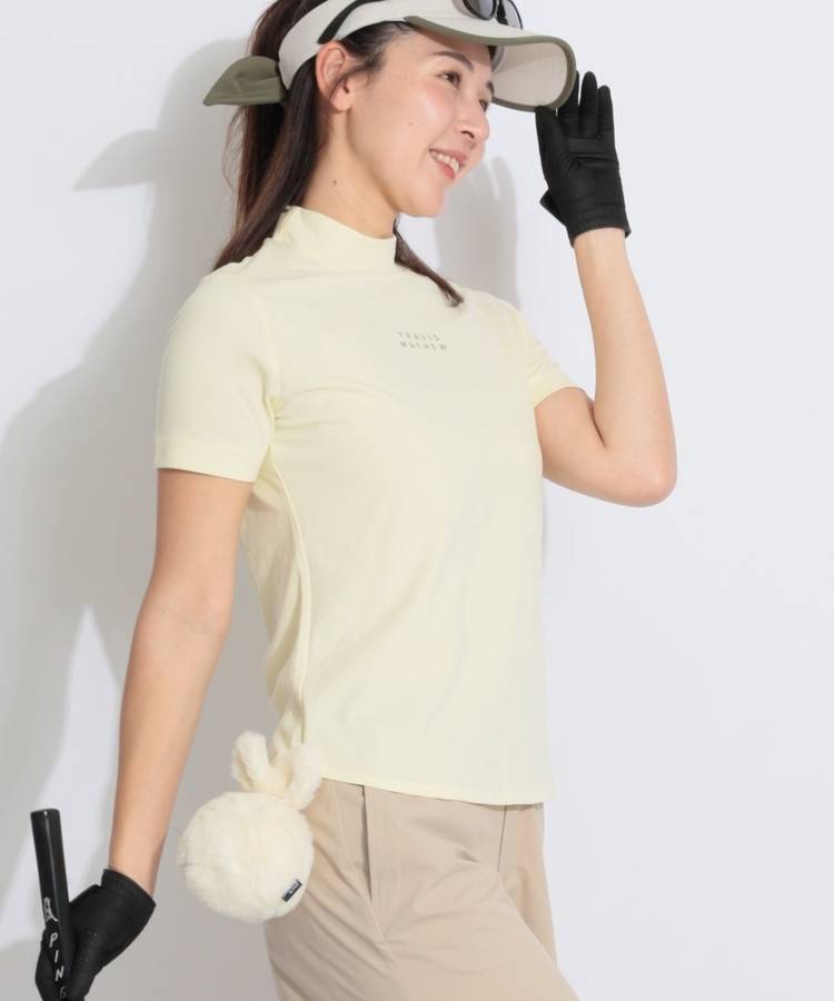 TM 【冷感速乾】シンプルロゴモックネック半袖カットソー