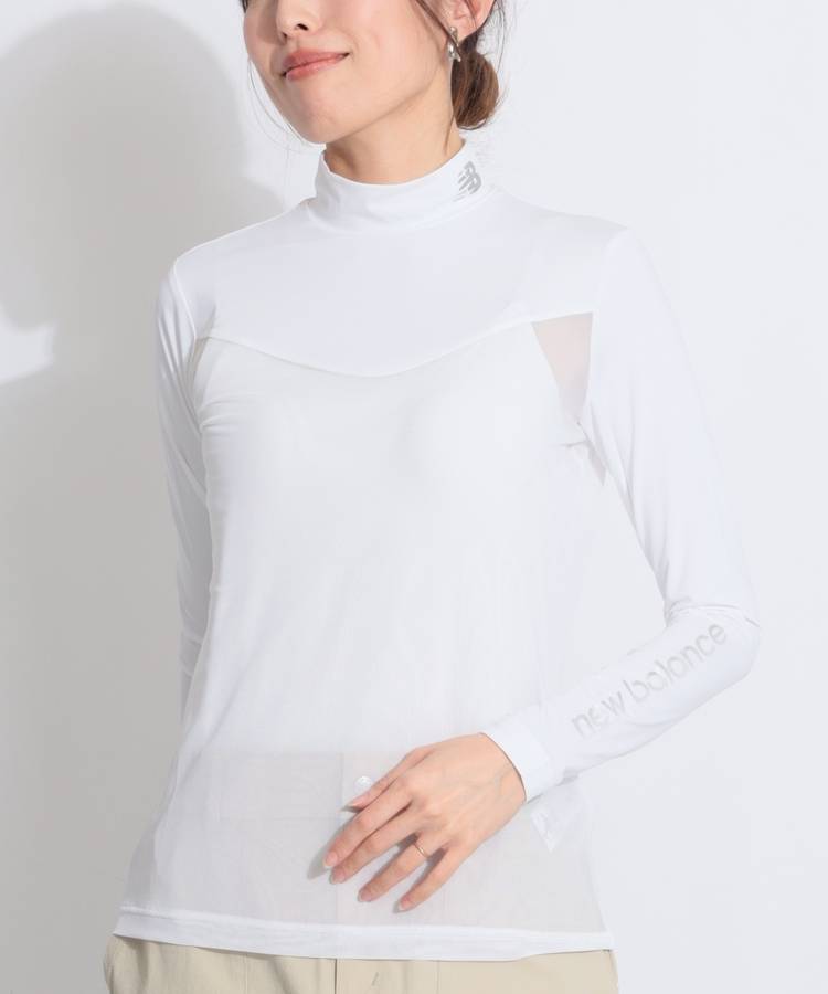 NB 【接触冷感】ジャージ切替モックネックメッシュインナー