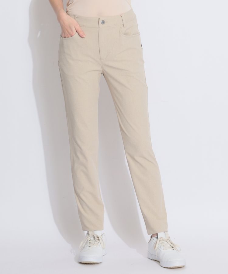 【UPF40+】バックロゴ刺繍スリムロングパンツ