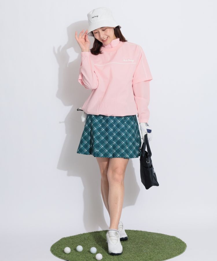 一体型ぺチパンツ付バイアスチェックプリーツスカート