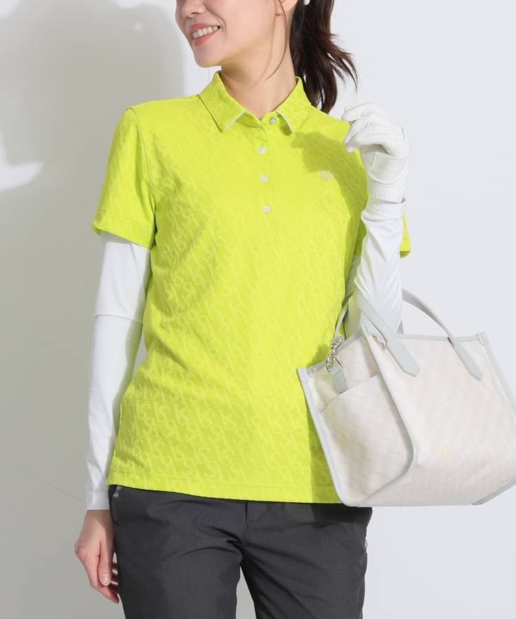 SA 【吸水速乾】SAロゴジャガード半袖ポロシャツ