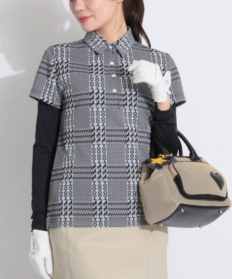 SA 【吸水速乾】ホースビットチェック半袖ポロシャツ