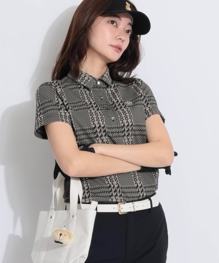 SA 【吸水速乾】ホースビットチェック半袖ポロシャツ