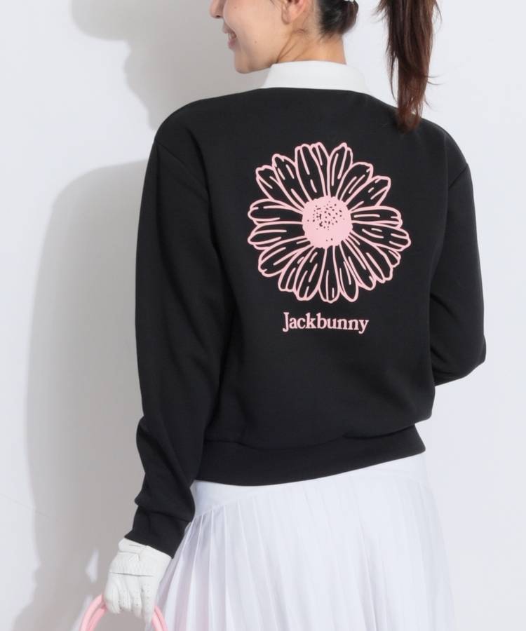 JB バックフラワー柄ダブルフェイス長袖ポロシャツ