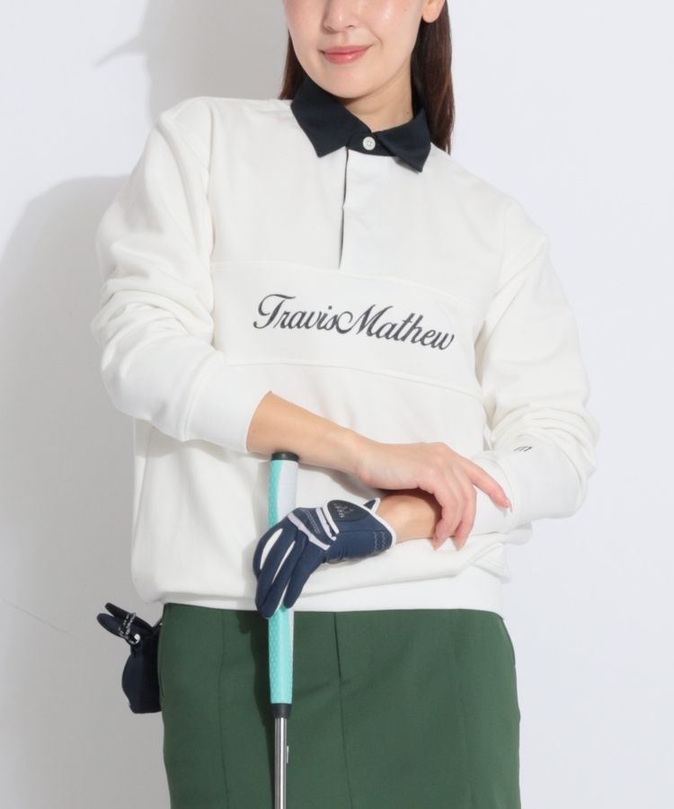 クレリックカラーリラクシー長袖ポロシャツ