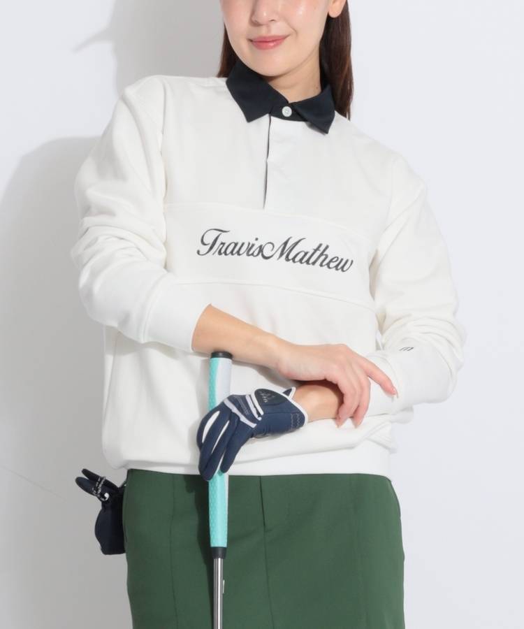 TM クレリックカラーリラクシー長袖ポロシャツ