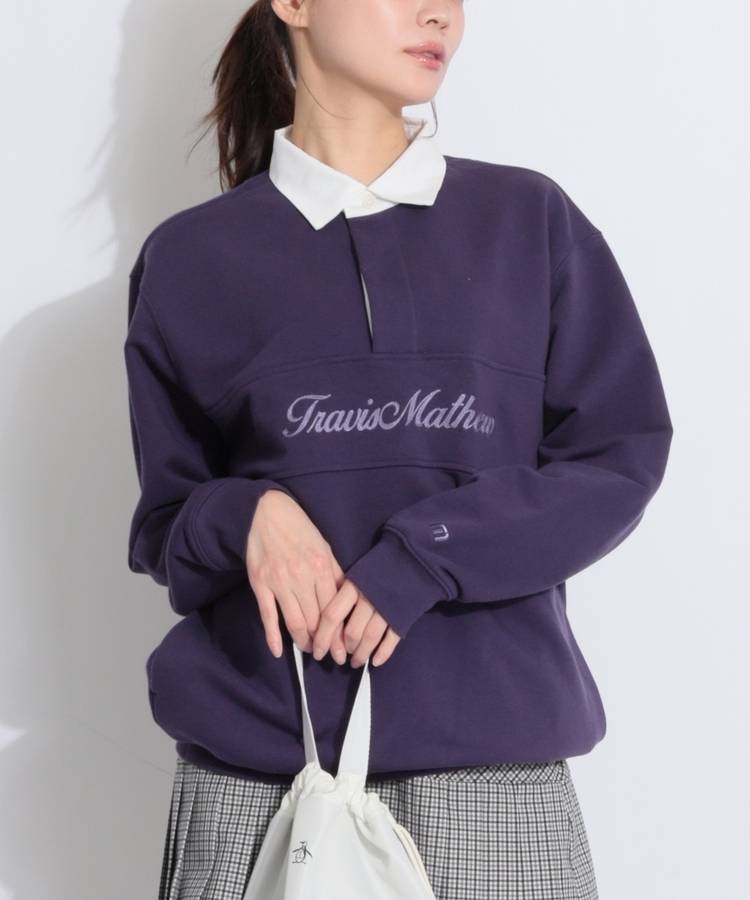 TM クレリックカラーリラクシー長袖ポロシャツ