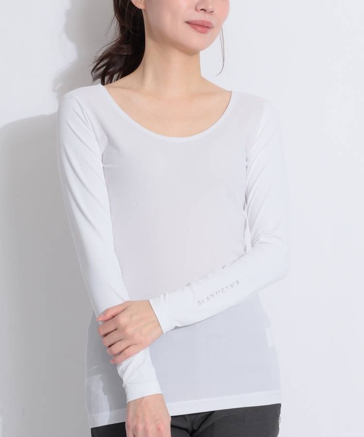 SA 【UV】ラウンドネックメッシュ長袖インナー