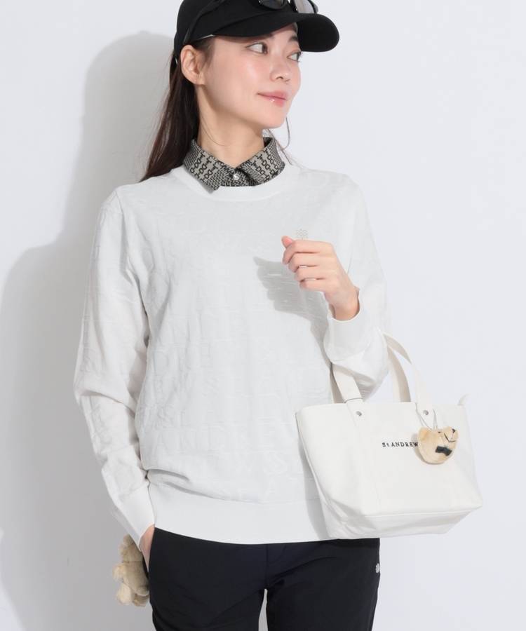 SA ダブルロゴジャガードクルーネックニット