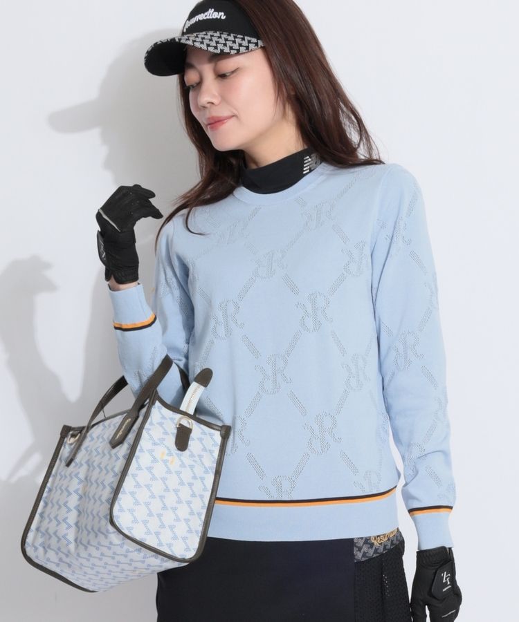 メッシュRRロゴクルーネックニット