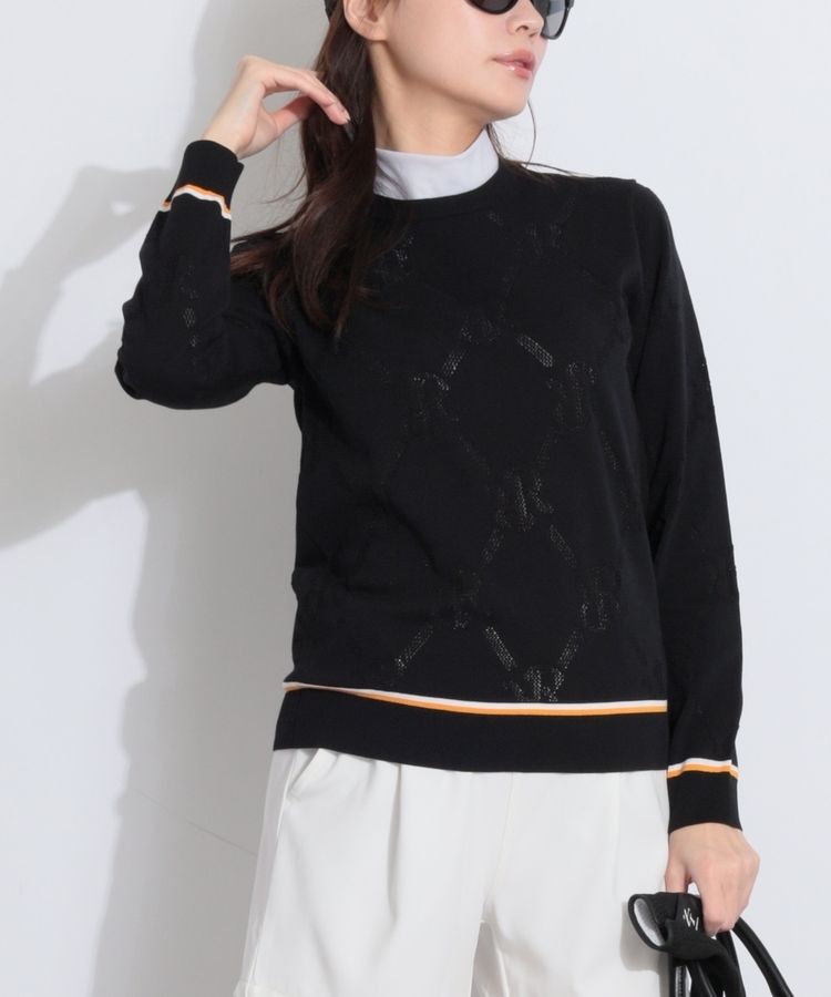 メッシュRRロゴクルーネックニット