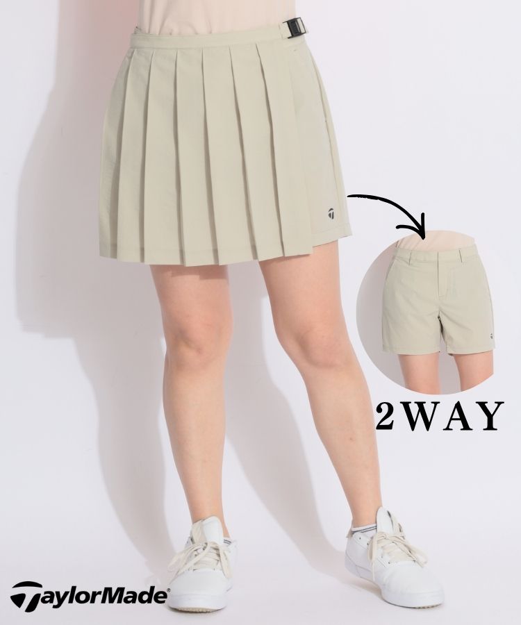 【撥水ストレッチ】3WAYプリーツショートパンツ