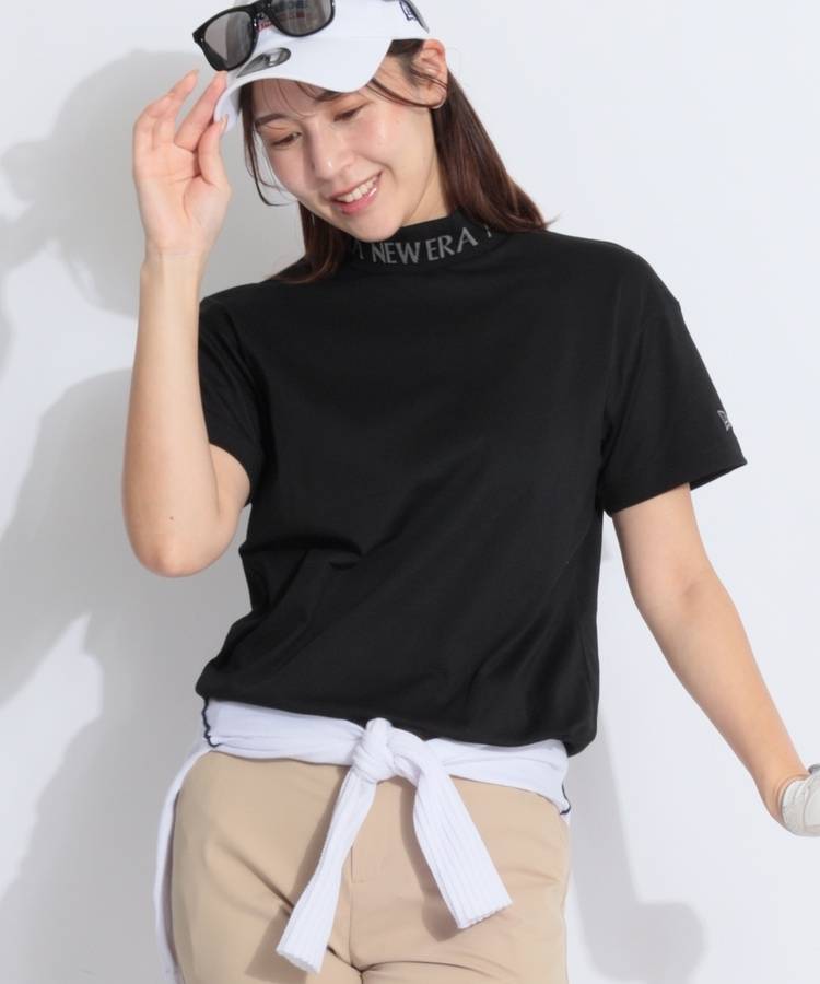 NE 【吸汗速乾UV】ジャガードロゴ半袖カットソー(ブラック)