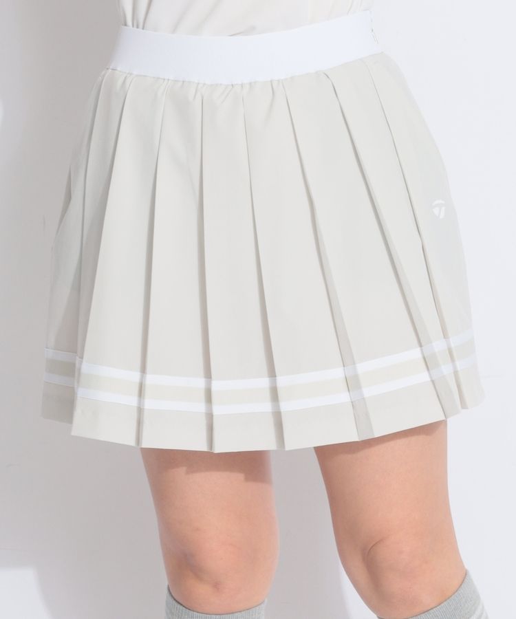【ストレッチUV】裾ライン切替プリーツスカート