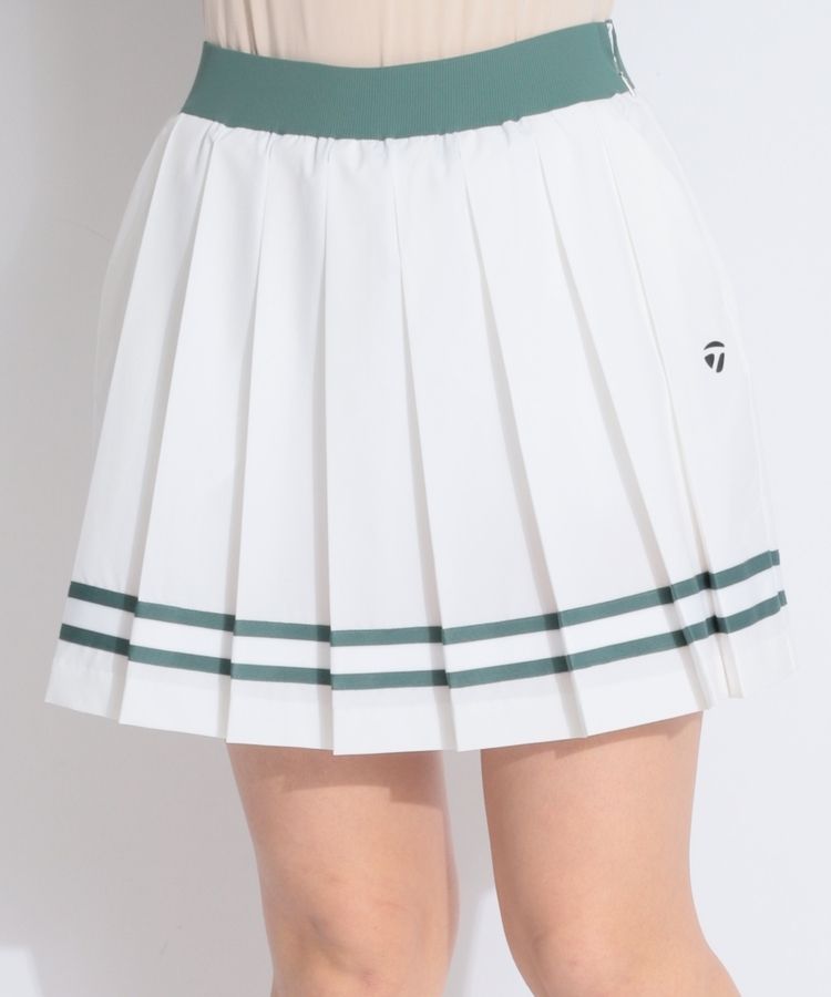 【ストレッチUV】裾ライン切替プリーツスカート