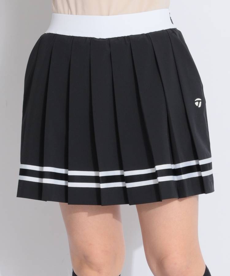 TG 【ストレッチUV】裾ライン切替プリーツスカート