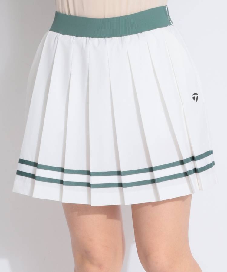 TG 【ストレッチUV】裾ライン切替プリーツスカート