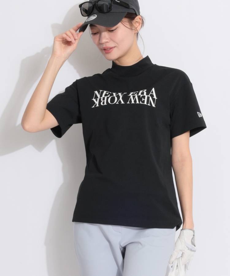 NE 【吸汗速乾UV】反転プリント半袖カットソー(ブラック)