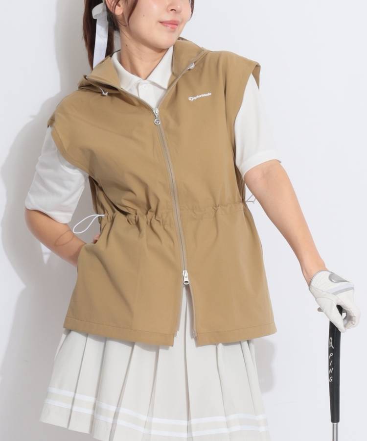 TG 【撥水ストレッチ】ウエストドロストフーディベスト