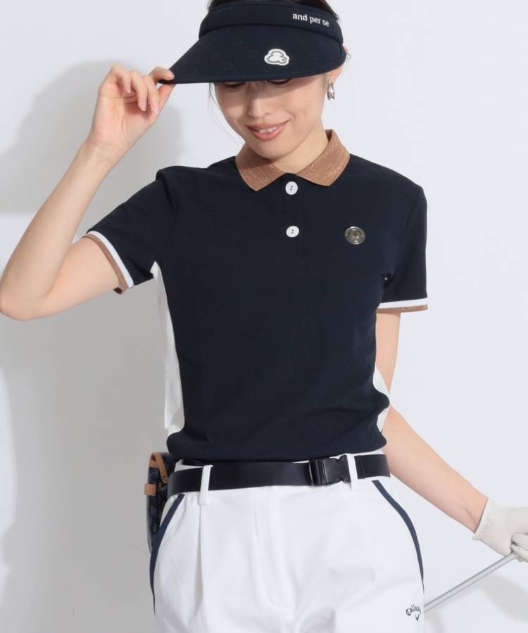 LV 【遮熱UV】サイド切替カノコ半袖ポロシャツ