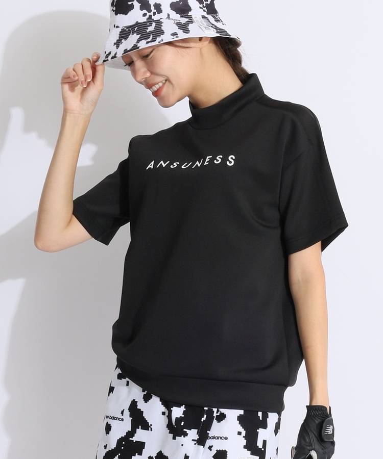 AS 【ストレッチ】モックネック半袖プルオーバー