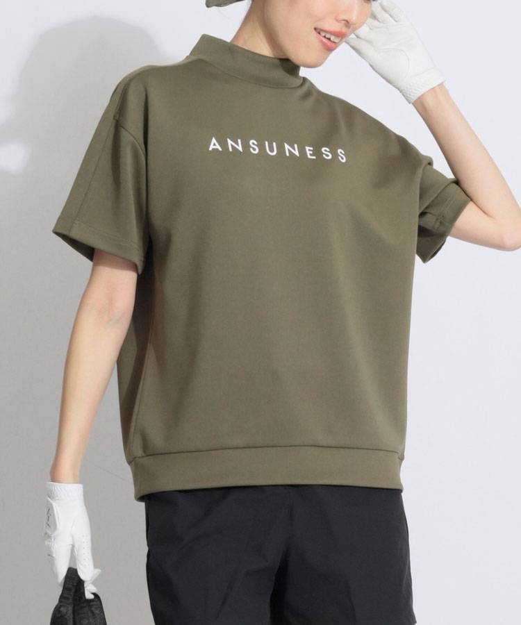 AS 【ストレッチ】モックネック半袖プルオーバー